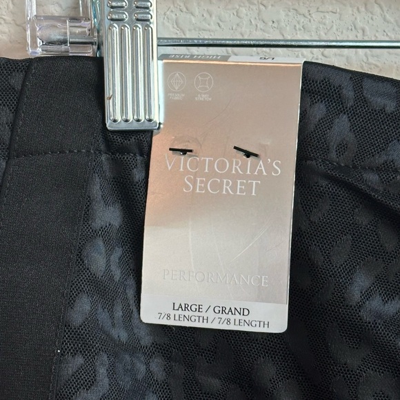 Victoria’s Secret Performing Black Leopard Size Large Print High Waisted Tight - Picture 2 of 11